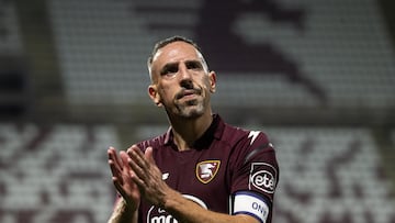 SALERNO, ITALY - OCTOBER 31: Franck Ribery of US Salernitana after the Serie A match between US Salernitana and SSC Napoli at Stadio Arechi on October 31, 2021 in Salerno, Italy. (Photo by Ivan Romano/Getty Images)