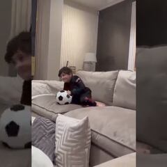 ¡A lo ‘Dibu’ Martínez! Mateo Messi mostró sus dotes de portero