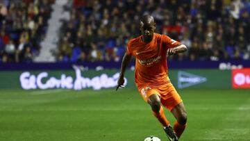 Diego Alejandro Rolan Silva  of Malaga CF  during spanish La Liga match between Levante UD vs Malaga CF  at Ciutat de Valencia  Stadium on April  19, 2018.