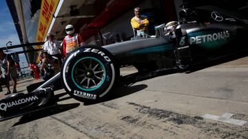 Lewis Hamilton durante el GP España 2016.