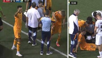 César Palacios se marcha lesionado.