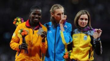 Medalla de Plata de Caterine Ibargüen en salto triple en los Juegos Olímpicos de Londres 2012.