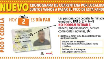 Pico y Cédula en Bogotá a partir del 2 de agosto: dónde aplica, calendario y dígitos