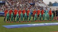 La selecci&oacute;n, antes de su partido contra Francia.