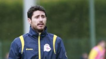 Víctor Sánchez del Amo durante un entrenamiento del Deportivo.