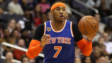 Carmelo Anthony, durante un partido con los New York Knicks.