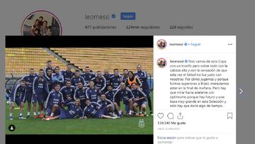 Después de su explosiva aparición en zona mixta, la estrella argentina mandó un mensaje a través de Instagram para dar por cerrada la Copa América.