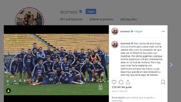 Despu&eacute;s de su explosiva aparici&oacute;n en zona mixta, la estrella argentina mand&oacute; un mensaje a trav&eacute;s de Instagram para dar por cerrada la Copa Am&eacute;rica.