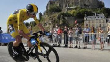 Mont Saint Michel. Froome, en la crono por la abad&iacute;a de 2013.
 