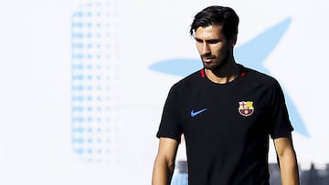 El centrocampista del Barcelona, Andr&eacute; Gomes, durante un entrenamiento.