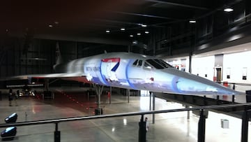 Concorde, the most famous commercial supersonic jet, sits in its new home in Filton, Bristol.
