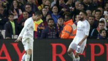 Cristiano y Carvajal, tras el gol del portugués.