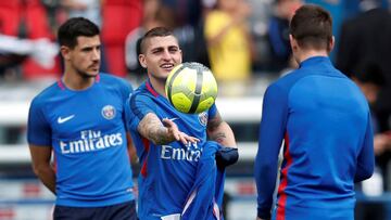 Marco Verratti, durante un entrenamiento con el PSG.