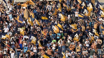 Fans o Aficion during the 15th round match between Pumas UNAM and FC Juarez as part of the Liga BBVA MX, Torneo Clausura 2025 at Olimpico Universitario Stadium, on April 12, 2025 in Mexico City, Mexico.