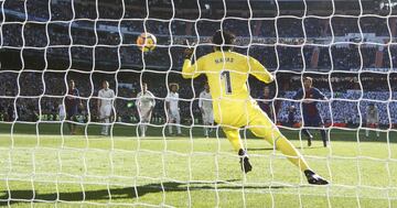 Lionel Messi of Barcelona scores his side's second goal from the penalty spot.