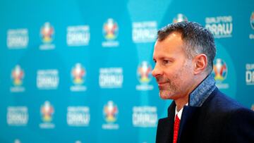 Ryan Giggs, seleccionador de Gales, llegando al Centro de Convenciones de Dublín donde se ha celebrado el sorteo clasificatoria de la Euro 2020. 