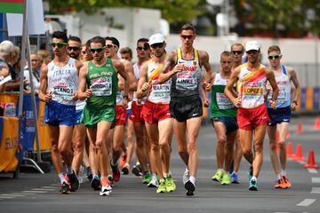 Carrera masculina 20km marcha del Europeo celebrado en Berlín.