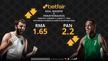 Real Madrid vs. Panathinaikos BC: horario, TV, pronósticos, estadísticas y clasificación