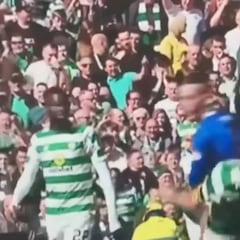 El derbi escocés, al rojo vivo: le vacila con la pelota y se lleva un puñetazo