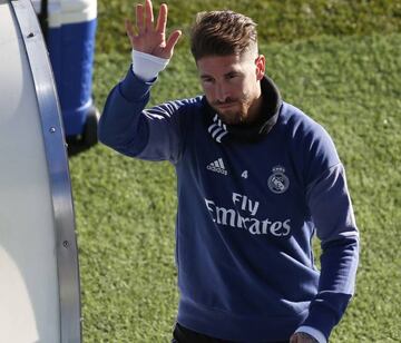 Ramos at Real Madrid's Valdebebas training base.