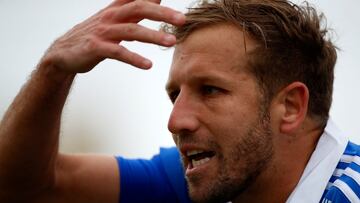 Futbol, Universidad Catolica vs Universidad de Chile.
Cuartos de final, Copa Chile 2022.
El jugador de Universidad de Chile Felipe Seymour es fotografiado durante el partido de vuelta de los cuartos de final de la Copa Chile contra Universidad Catolica disputado en el estadio Elias Figueroa de Valparaiso, Chile.
28/09/2022
Andres Pina/Photosport
Football, Universidad Catolica vs Universidad de Chile.
2022 Copa Chile Championship.
Universidad de Chile's player Felipe Seymour is pictured during the second leg quarterfinal match of the Copa Chile Championship against Universidad Catolica held at the Elias Figueroa stadium in Valparaiso, Chile.
28/09/2022
Andres Pina/Photosport