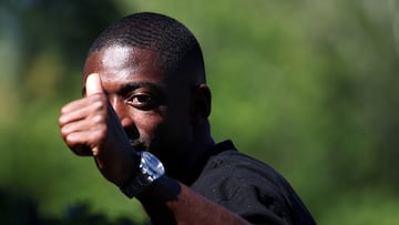 France's forward Ousmane Dembele arrives in Clairefontaine-en-Yvelines on September 4, 2023 as part of the team's preparation for upcoming UEFA Euro 2024 football tournament qualifying matches. France will play against Ireland on September 7, 2023, in the Group B of Euro 2024 qualifiers. (Photo by FRANCK FIFE / AFP)