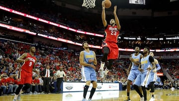 Anthony Davis jugó un partido antológico ante los Nuggets pero sus Pelicans perdieron en el partido inaugural de la temporada.