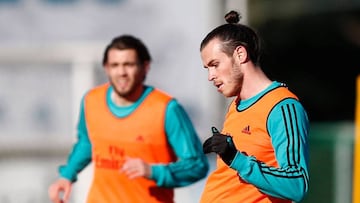 Bale durante en el entrenamiento del Real Madrid. 