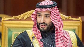 FILE PHOTO: Saudi Crown Prince Mohammed bin Salman speaks during the Gulf Summit in Riyadh, Saudi Arabia, December 14, 2021. Bandar Saudi Press Agency/Handout via REUTERS/File Photo