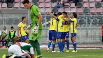 Final de Copa Chile. Jugadores de Universidad de Concepci&oacute;n celebran la apertura de la cuenta. 