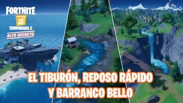 Desafío de Fortnite: ¿dónde están El Tiburón, Reposo Rápido y Barranco Bello?