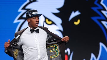 Jun 23, 2016; New York, NY, USA; Kris Dunn (Providence)  shows off the inside of his coat after being selected as the number five overall pick to the Minnesota Timberwolves in the first round of the 2016 NBA Draft at Barclays Center. Mandatory Credit: Brad Penner-USA TODAY Sports