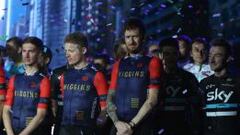 Sir Bradley Wiggins, en la presentaci&oacute;n del Tour de Dubai con su equipo: el Team Wiggins.