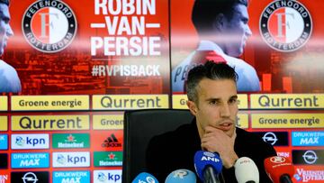 Robin van Persie, en conferencia de prensa con el Feyenoord.