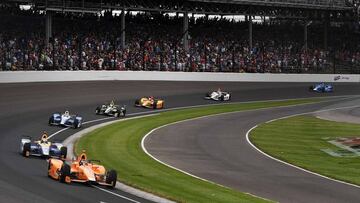 INDIANAPOLIS, IN - MAY 28: Fernando Alonso of Spain, driver of the #29 McLaren-Honda-Andretti Honda, races during the 101st Indianapolis 500 at Indianapolis Motorspeedway on May 28, 2017 in Indianapolis, Indiana.   Jared C. Tilton/Getty Images/AFP
 == FOR NEWSPAPERS, INTERNET, TELCOS &amp; TELEVISION USE ONLY ==