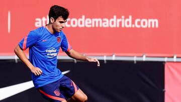 Manu S&aacute;nchez, en el entrenamiento del Atl&eacute;tico.