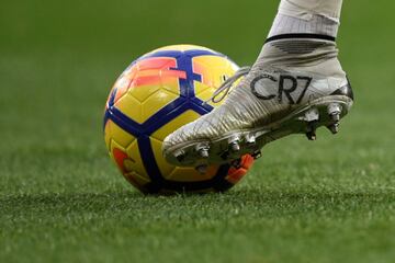 Las botas de Cristiano Ronaldo durante su carrera