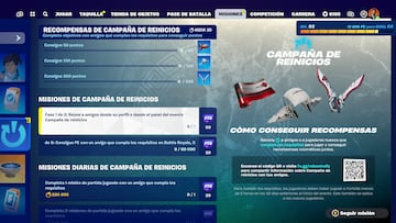 fortnite campaña reinicios abril 2024 recompensas objetos gratis