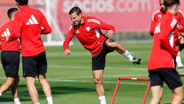 Azpilicueta, en su vuelta a los entrenamientos.