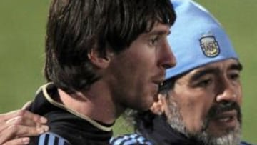 OPTIMISTA. Maradona confía en que Messi guíe a Argentina hasta el triunfo.