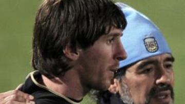 OPTIMISTA. Maradona confía en que Messi guíe a Argentina hasta el triunfo.