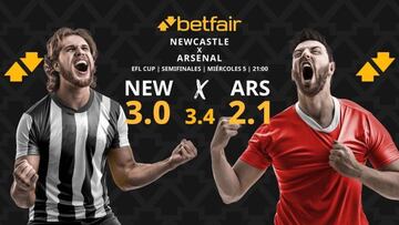 Newcastle United vs. Arsenal FC: horario, dónde ver, pronósticos y cuadro