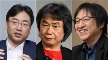 Shuntaru Furukawa (izquierda), Shigeru Miyamoto (centro) y Shinya Takahashi (derecha) | Nintendo