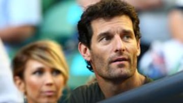 Mark Webber en el Abierto de Australia de tenis.