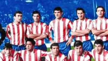 <b>ONCE TIPO DE 1967. </b>De pie: Rodri, Iglesias, Jayo, Glaría, Calleja y Rivilla. Abajo: Ufarte, Cardona, Luis, Gárate y Collar.