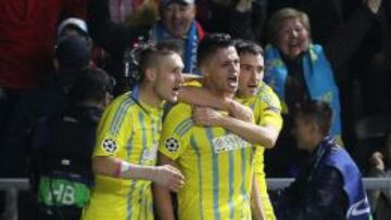 El colombiano celebra el gol del empate ante el Galatasaray. 