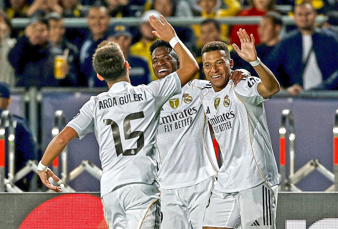 Las imágenes del hat-trick de Mbappé al Kairat Almaty