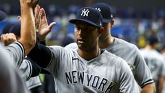 Gerrit Cole ponchó a 12 bateadores de los Rays y Aaron Hicks puso adelante a los Yankees en la alta de la novena en la victoria número 50 del año.