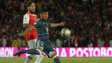 Rafael Carrascal en el cl&aacute;sico frente a Independiente Santa Fe.