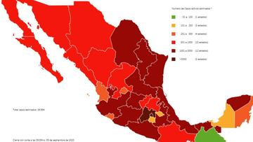 Mapa y casos de coronavirus en México por estados hoy 10 de septiembre